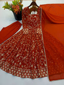 ZF 5024 Elegant Embroidered Sequence Designer Anarkali Gown