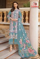 Aasha Designer 1126 D Pure Camric Cotton With Self Embroidery Work Pakistani Suit
