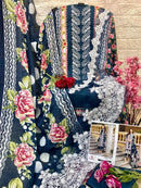 Aasha Designer 1126 C Pure Camric Cotton With Self Embroidery Work Pakistani Suit