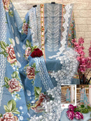 Aasha Designer 1126 D Pure Camric Cotton With Self Embroidery Work Pakistani Suit