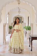 LW 7155  Vichitra Silk Zari Multi Thread Embroidered Work Lehenga