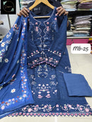 Sapphire Maria B 25 Pure Lawn Cotton Fully Chikankari Work Suit