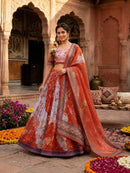 KA 5072 A Designer Digital Printed With  Embroidery Work  Lehenga