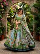 KA 5072 B Designer Digital Printed With  Embroidery Work  Lehenga
