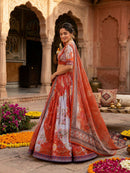 KA 5072 A Designer Digital Printed With  Embroidery Work  Lehenga
