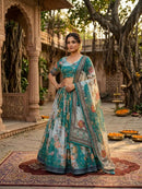 KA 5072 C Designer Digital Printed With  Embroidery Work  Lehenga