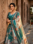 KA 5072 C Designer Digital Printed With  Embroidery Work  Lehenga