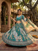 KA 5072 C Designer Digital Printed With  Embroidery Work  Lehenga