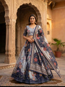 KA 5072 E Designer Digital Printed With  Embroidery Work  Lehenga
