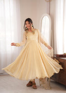SRK 5355 Designer Real Mirror Work Lace Border Gown