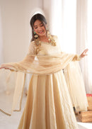 SRK 5355 Designer Real Mirror Work Lace Border Gown