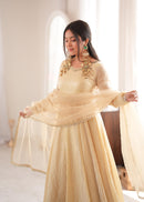 SRK 5355 Designer Real Mirror Work Lace Border Gown