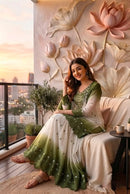 PD 1156 A Heavy Dual Tone Peding Star Georgette Embroidery Sharara Suit