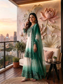PD 1156 C Heavy Dual Tone Peding Star Georgette Embroidery Sharara Suit