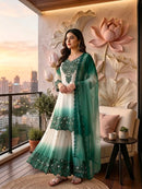 PD 1156 C Heavy Dual Tone Peding Star Georgette Embroidery Sharara Suit