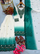 PD 1156 C Heavy Dual Tone Peding Star Georgette Embroidery Sharara Suit