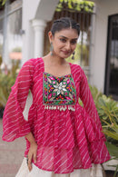 KA 5074 A Designer Cotton Laheriya Print Work Lehenga