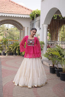 KA 5074 A Designer Cotton Laheriya Print Work Lehenga