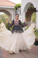 KA 5074 B Designer Cotton Laheriya Print Work Lehenga