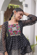 KA 5074 B Designer Cotton Laheriya Print Work Lehenga