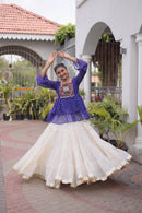 KA 5074 C Designer Cotton Laheriya Print Work Lehenga