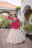 KA 5074 A Designer Cotton Laheriya Print Work Lehenga