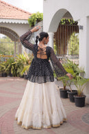 KA 5074 B Designer Cotton Laheriya Print Work Lehenga