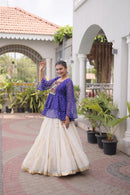 KA 5074 C Designer Cotton Laheriya Print Work Lehenga
