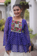 KA 5074 C Designer Cotton Laheriya Print Work Lehenga