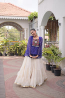 KA 5074 C Designer Cotton Laheriya Print Work Lehenga