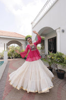 KA 5074 A Designer Cotton Laheriya Print Work Lehenga