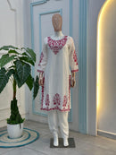 Zarivaah 5180 Reyon Cotton  Embroidery Thread Work Suit