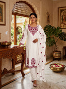 Zarivaah 5180 Reyon Cotton  Embroidery Thread Work Suit