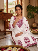 Zarivaah 5180 Reyon Cotton  Embroidery Thread Work Suit