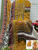 Alzohaib Az 1534 Pure Cotton Patch Work Pakistani Suit