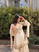 AL 0017  Premuim Designer Real Mirror Work Embroidery Sharara Suit