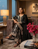 PD 1157 A Georgette Heavy Embroidery Sequence Work Suit