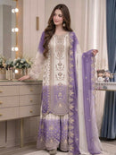 PD 1153 A Heavy Dual Tone Peding Georgette Embroidery Work Sharara Suit