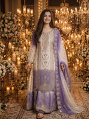 PD 1153 A Heavy Dual Tone Peding Georgette Embroidery Work Sharara Suit