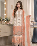 PD 1153 B Heavy Dual Tone Peding Georgette Embroidery Work Sharara Suit