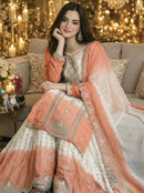 PD 1153 B Heavy Dual Tone Peding Georgette Embroidery Work Sharara Suit