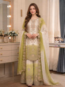 PD 1153 C Heavy Dual Tone Peding Georgette Embroidery Work Sharara Suit