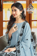 Al Qasar 209 B Heavy Viscouse Chinon With Embroidery Work Pakistani Suit
