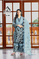 Al Qasar 209 B Heavy Viscouse Chinon With Embroidery Work Pakistani Suit