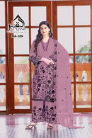 Al Qasar 209 D Heavy Viscouse Chinon With Embroidery Work Pakistani Suit