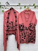 Al Qasar 209 A Heavy Viscouse Chinon With Embroidery Work Pakistani Suit