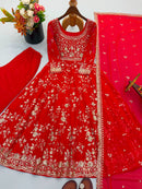 SSR 545 Heavy Georgette Embroidered Sequence Work Gown