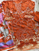 Mehboob Tex 2009 B Cambric Cotton Heavy Embroidery Work Suit