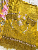 Mehboob Tex 2000 B Cambric Cotton Heavy Embroidery Work Suit