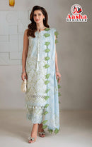 Aasha Designer 1226 A Pure Cotton Printed Heavy Embroidery Work Pakistani Suit